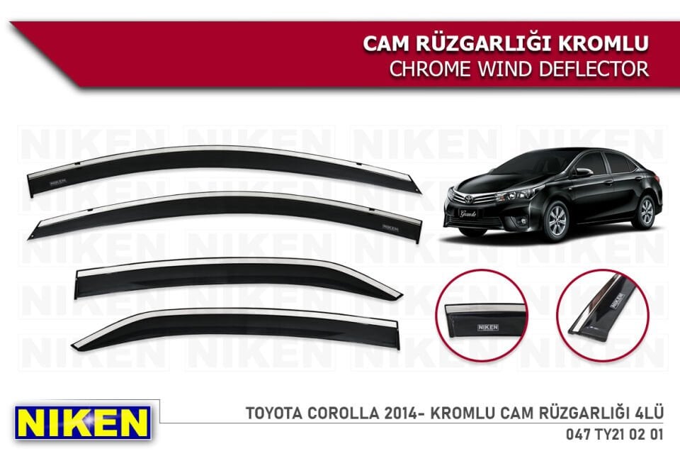 TOYOTA HILUX 2015- KROMLU CAM RÜZGARLIĞI 4LÜ