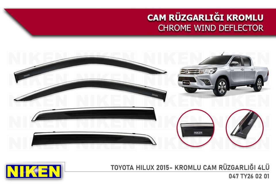 TOYOTA CHR 2018-2023 KROMLU CAM RÜZGARLIĞI 4LÜ