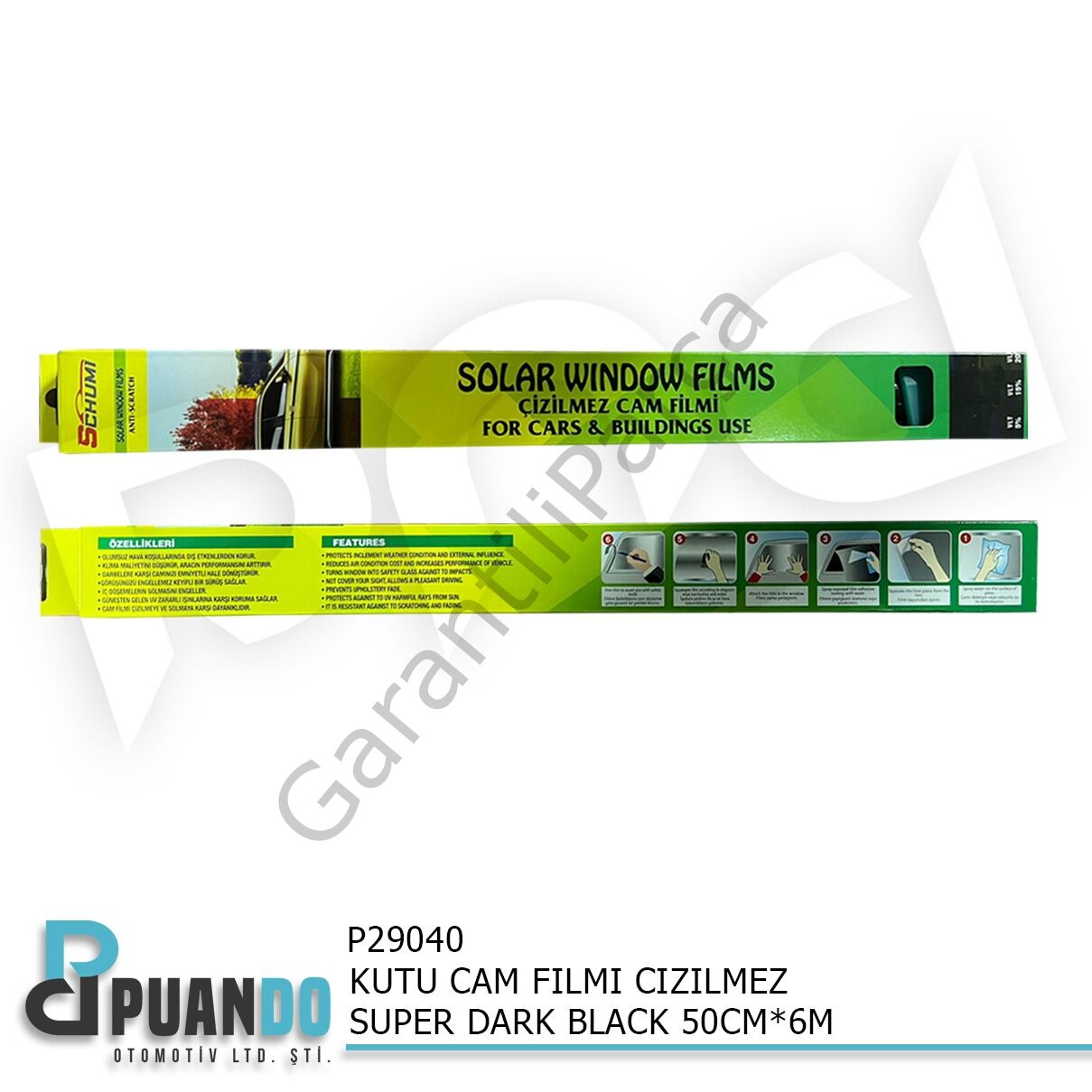 KUTU CAM FILMI CIZILMEZ SUPER DARK BLACK 50CM*6M