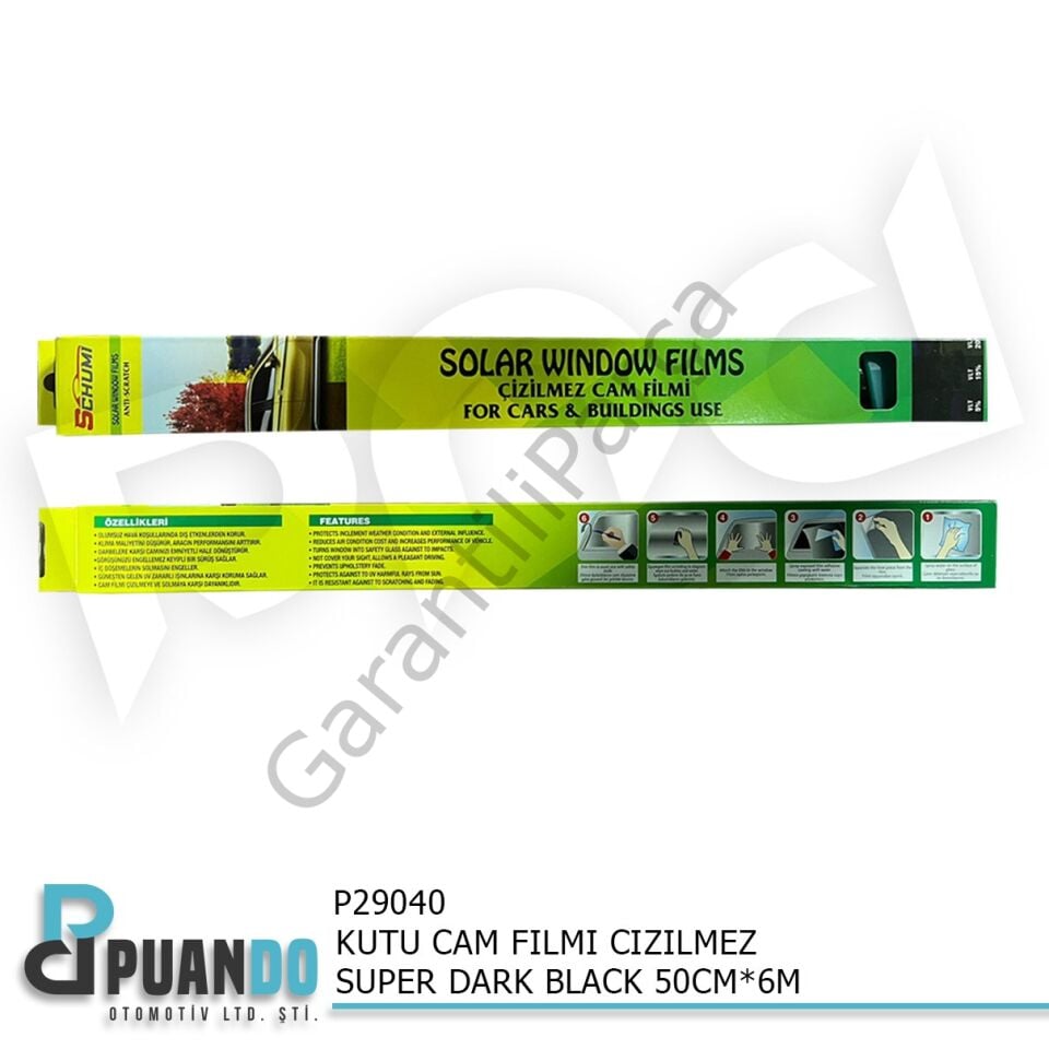KUTU CAM FILMI CIZILMEZ SUPER DARK BLACK 50CM*6M