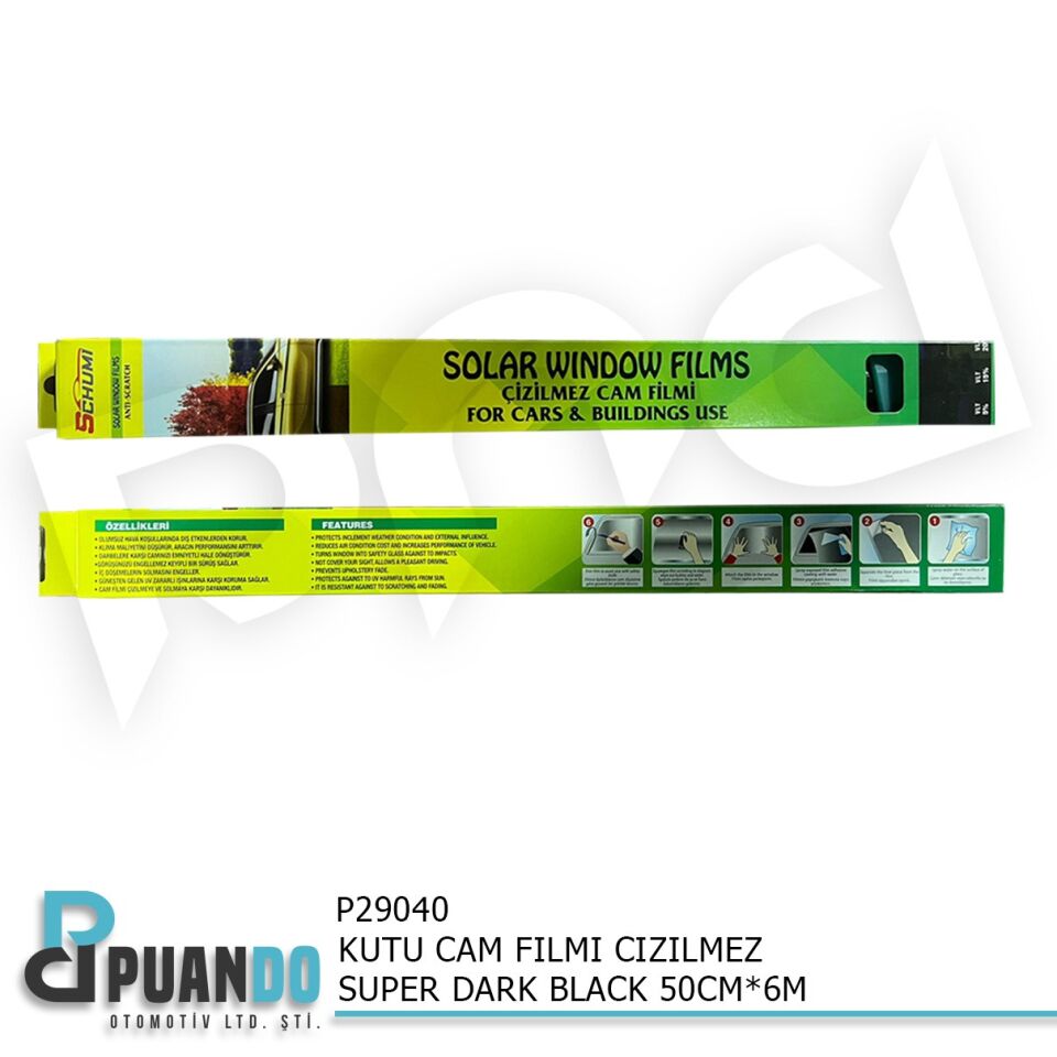 KUTU CAM FILMI CIZILMEZ SUPER DARK BLACK 50CM*6M