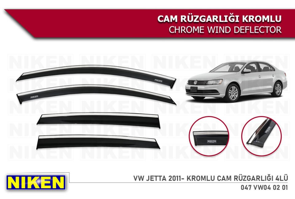 VW TIGUAN 2010-2015 KROMLU CAM RÜZGARLIĞI 4LÜ