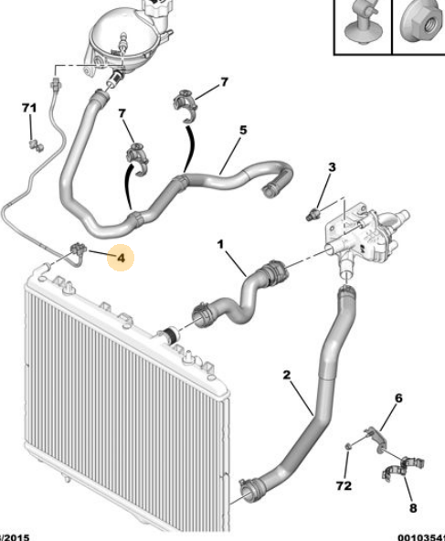 PEUGEOT 301 2012- YEDEK SU DEPO HORTUMU OE-PSA