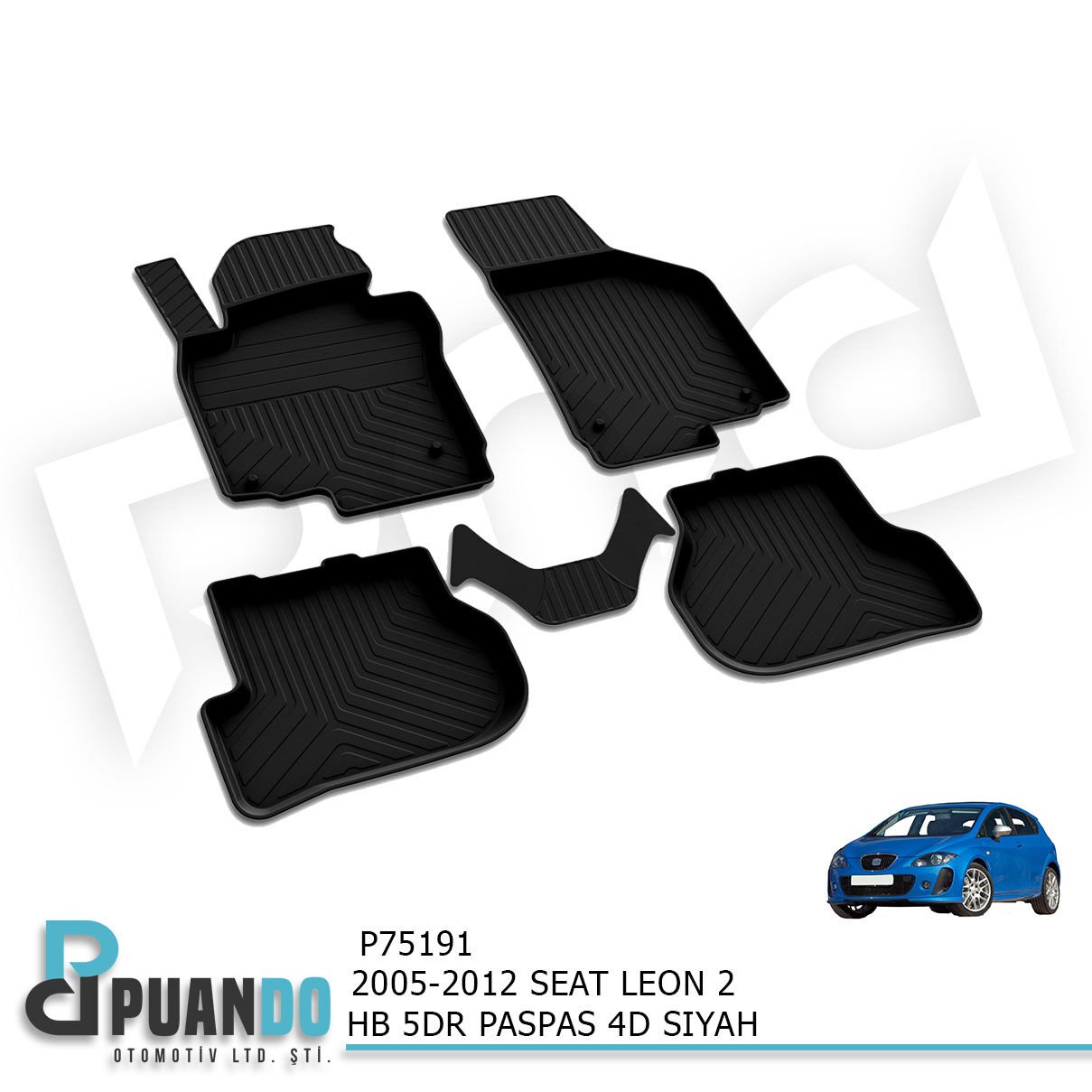 2005-2012 SEAT LEON 2 HB 5KP PASPAS 4D SIYAH