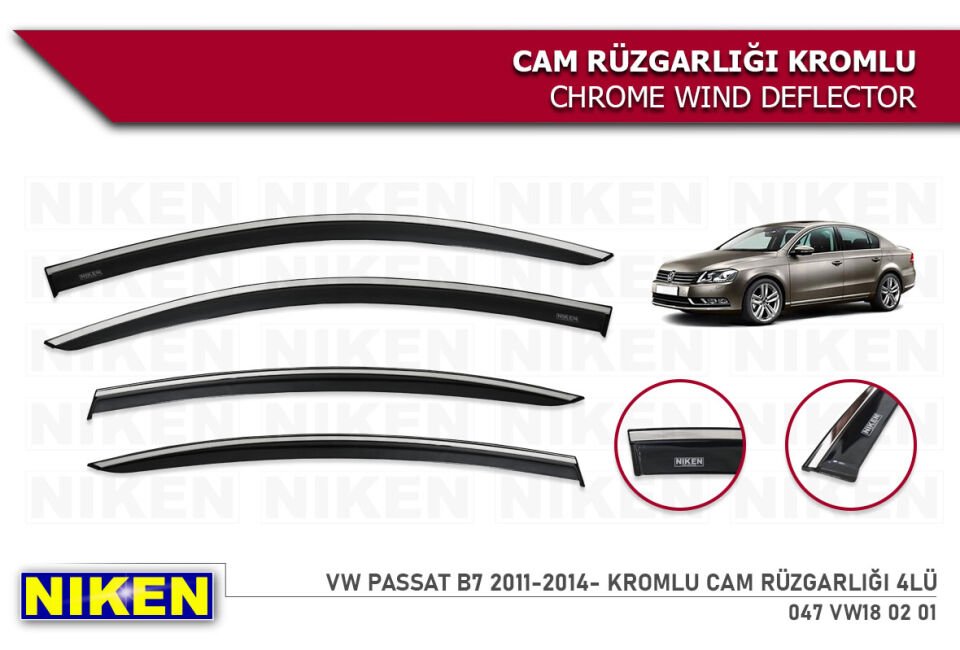 VW PASSAT B8 2015- KROMLU CAM RÜZGARLIĞI 4LÜ