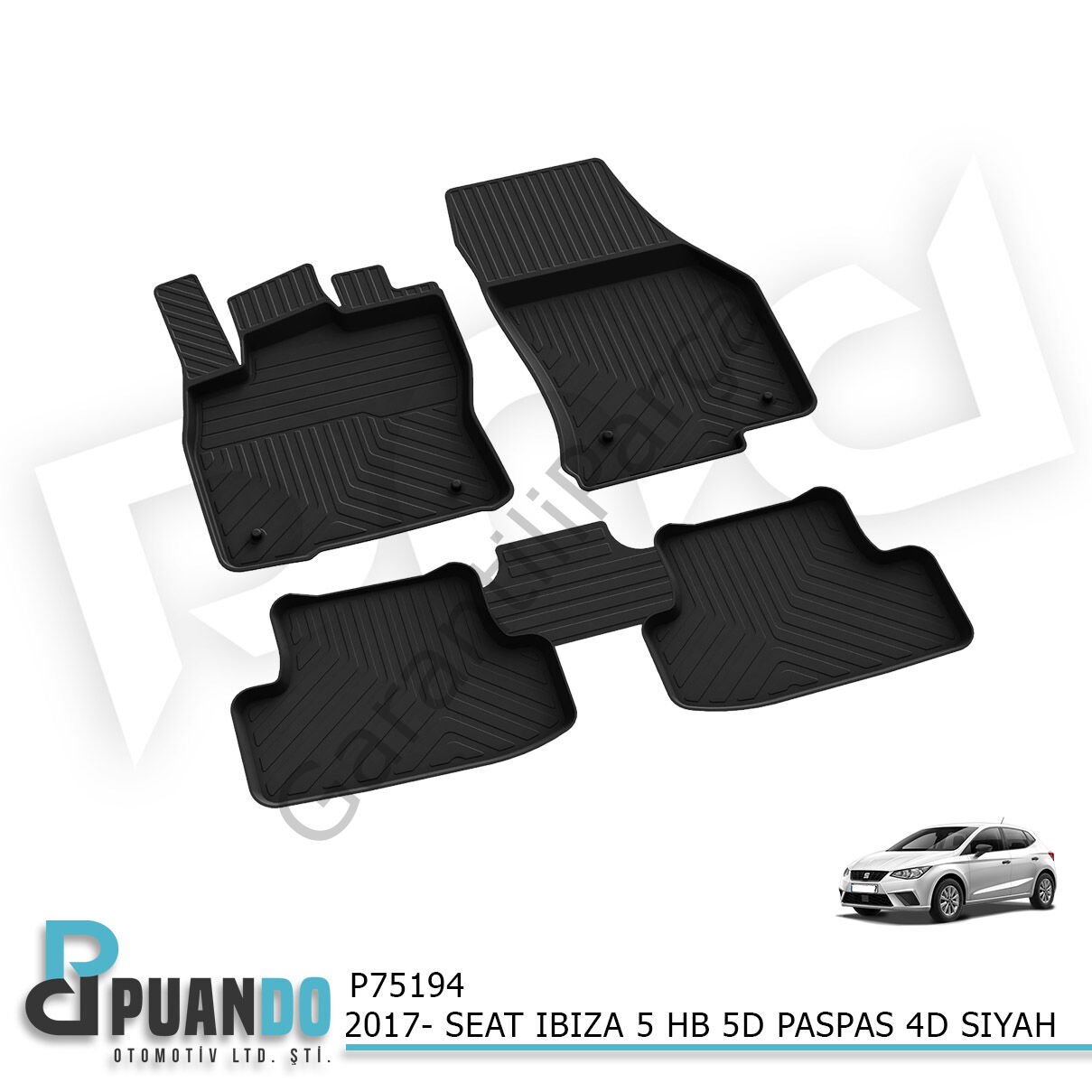 2017- SEAT IBIZA 5 HB 5KP PASPAS 4D SIYAH