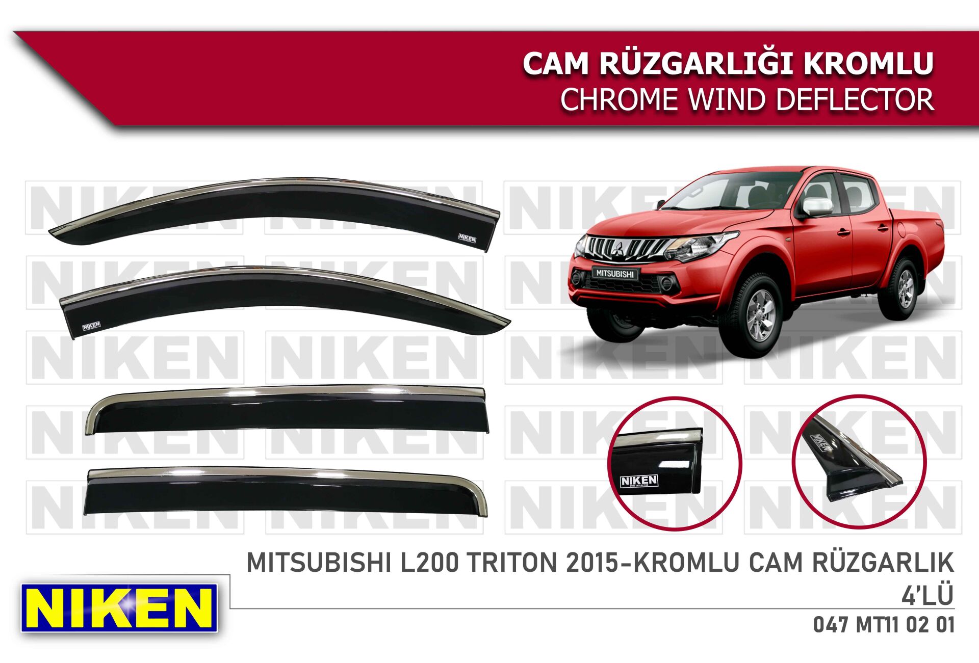 NISSAN JUKE 2014- KROMLU CAM RÜZGARLIĞI 4LÜ