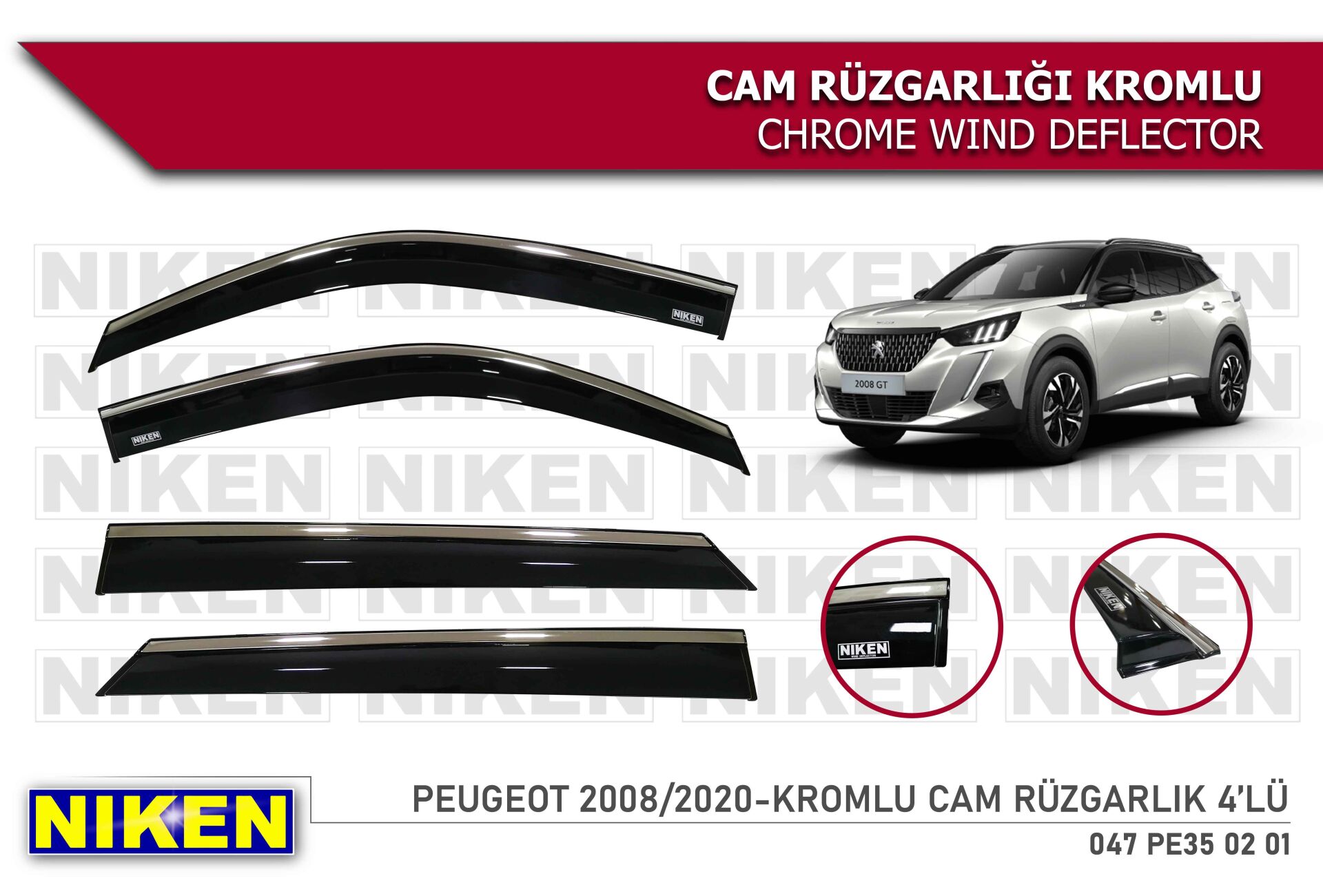 RENAULT CLIO 5 2020- KROMLU CAM RÜZGARLIĞI 4LÜ